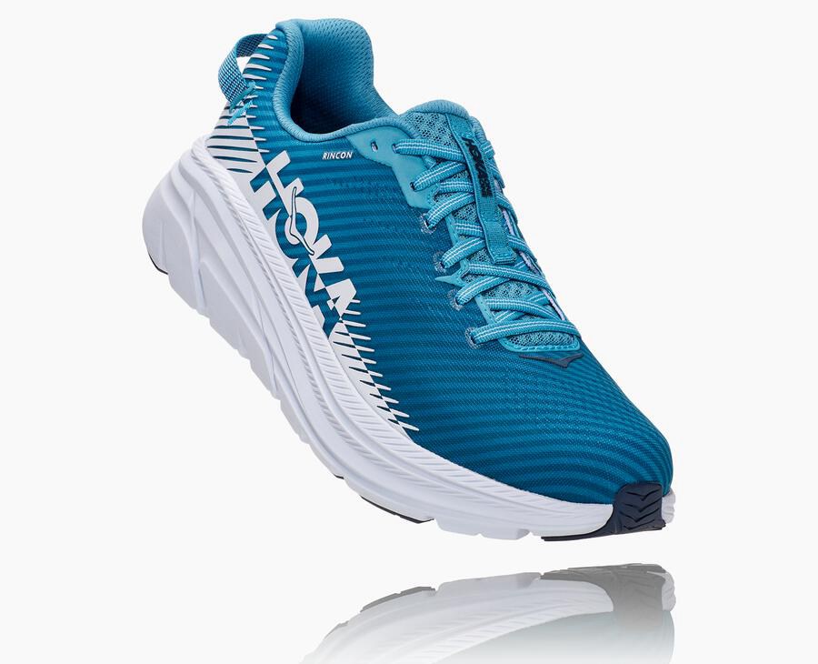 Hoka One One Rincon 2 - Men Running Shoes - Blue/White,Australia TED-671240